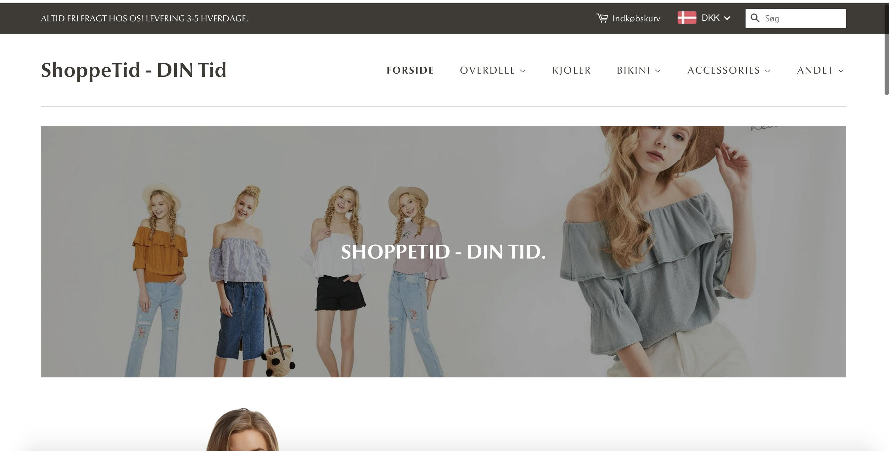 Nystartet dropshipping webshop med salg af tøj -