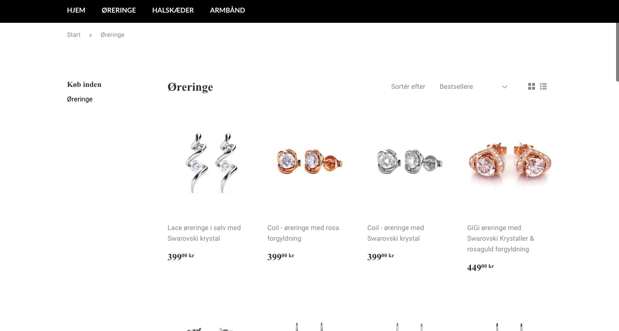 Unik køreklar dropshipping hjemmeside smykker - dansk