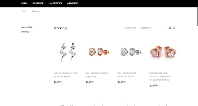 Unik køreklar dropshipping hjemmeside smykker - dansk