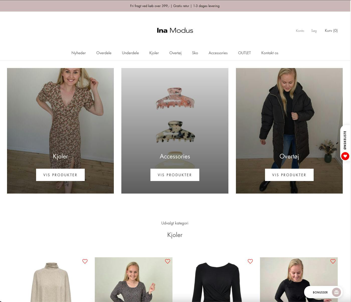 Forslag Kritik overraskelse Tøj webshop - Omsat for over 610.000 kr. i de første 8-9 måneder. Brands  som Only, Vero Moda og Bestseller. - 95% turn-key