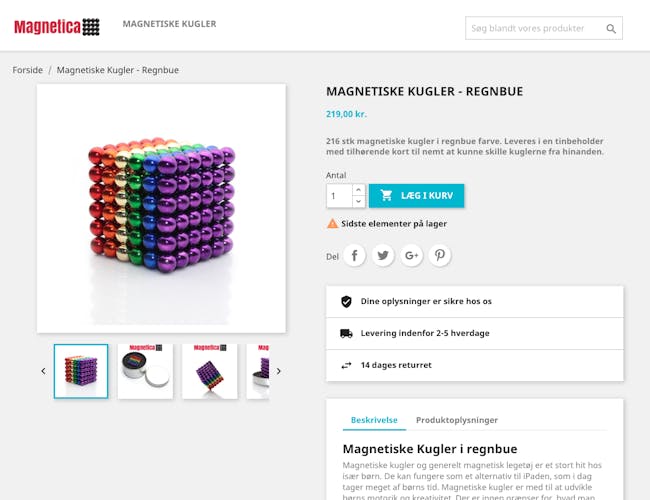 Niche webshop med salg af magnet legetøj - Saxis