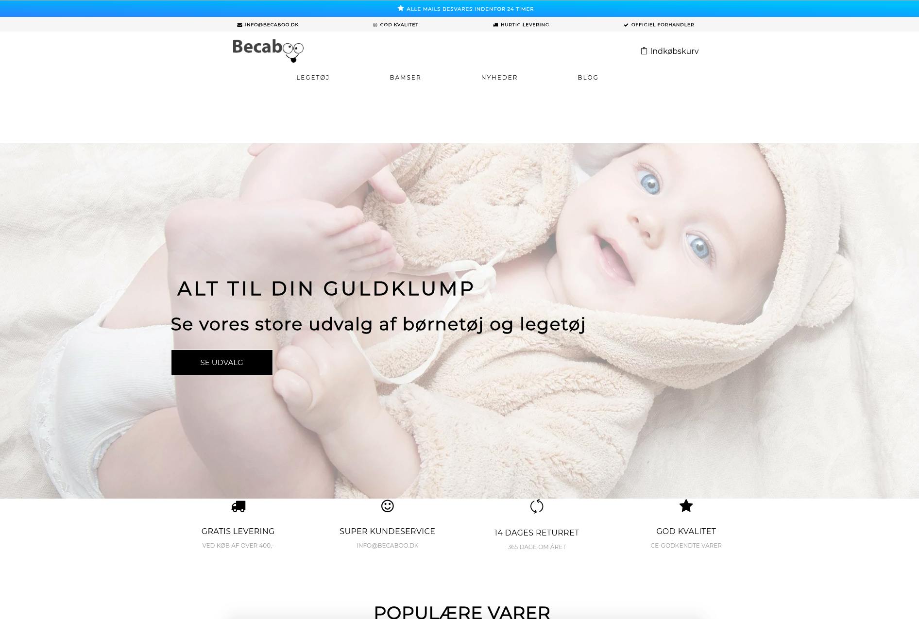 rack tæppe opdagelse Webshop med salg af babytøj og babylegetøj sælges