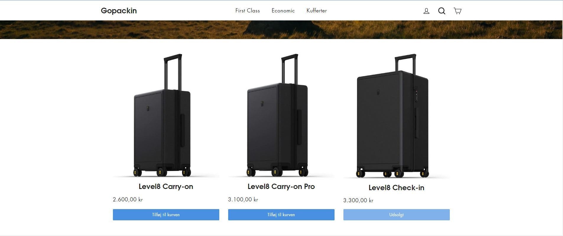 Køreklar webshop | Premium kufferter fra verdenskendt leverandør: Lav helt 1.400 kr. salg!