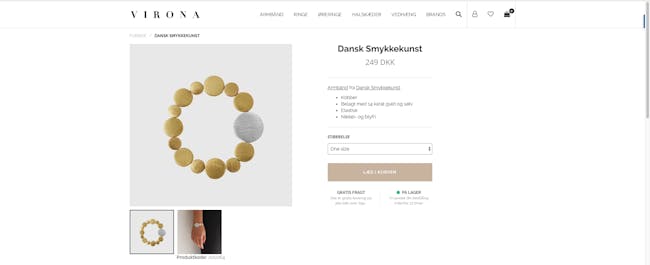 Webshop med salg smykker - Med omsætning - Eksklusivt og elegant - Shopify