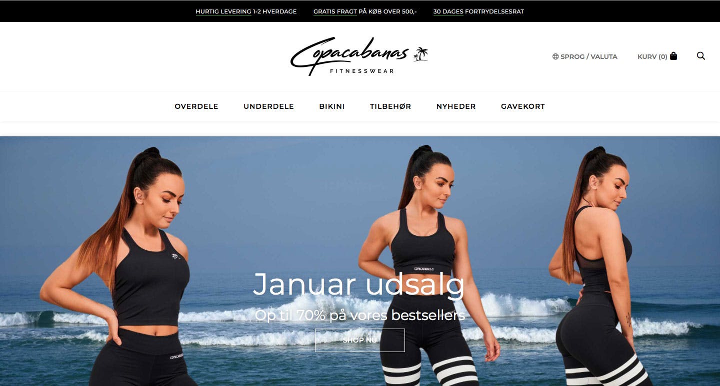 Webshop med fitness tøj - vores eget til det europæiske markedet